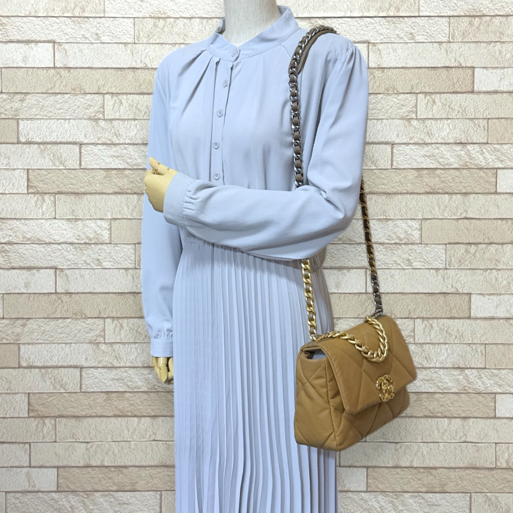 シャネル CHANEL 19 ディズヌフ ショルダーバッグ バッグ コットン コットンジャージ レディース ブルー系 【中古】 CHANEL - シャネル CHANEL 19 ディズヌフ ショルダーバッグ バッグ