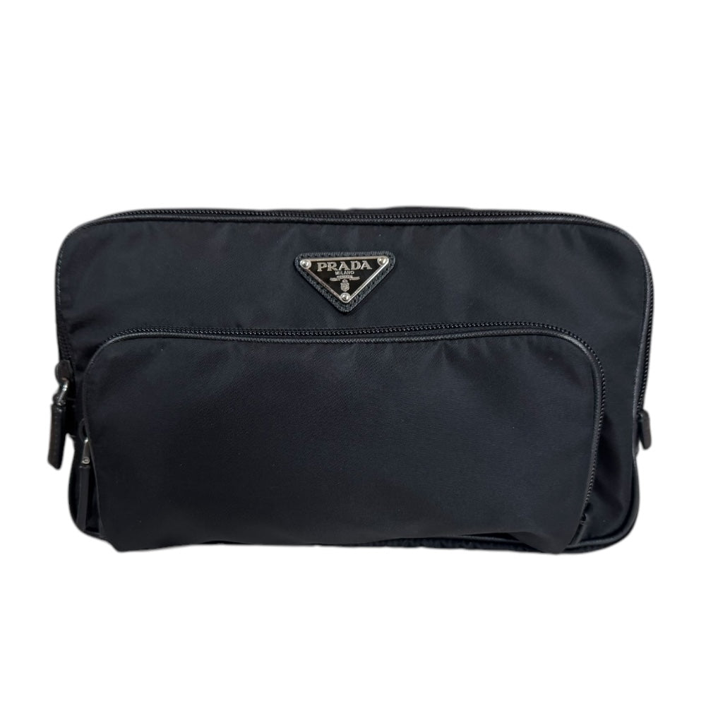 PRADA プラダ セカンドバッグ ナイロン ブラック レディース 中古