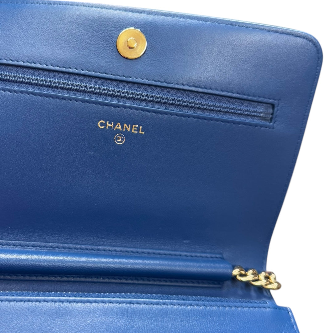 CHANEL シャネル ボーイシャネル ショルダーバッグ レザー ブルー  