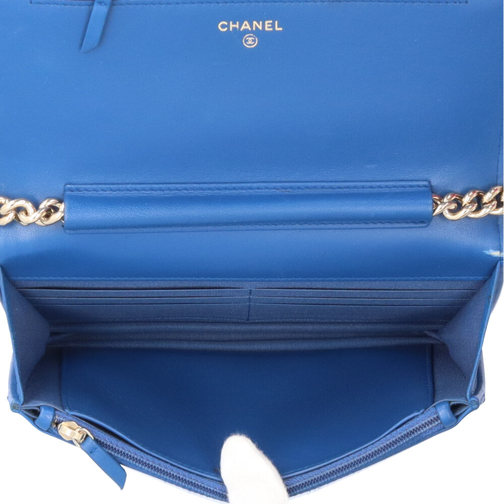シャネル ボーイシャネル28 ショルダーバッグ レザー ブルー レディース CHANEL  中古 CHANEL（シャネル） ボーイシャネル28 ショルダーバッグ レザー ブルー