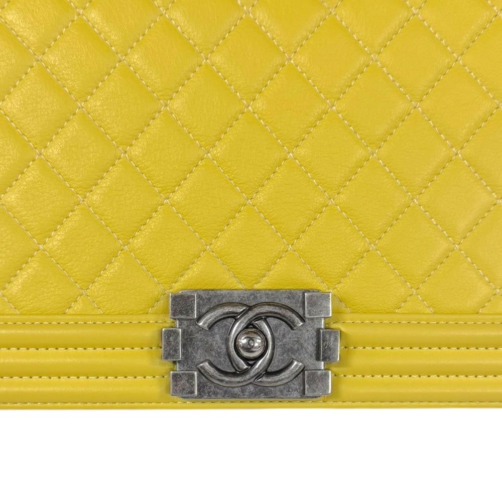 CHANEL シャネル ボーイシャネル ショルダーバッグ レザー イエロー