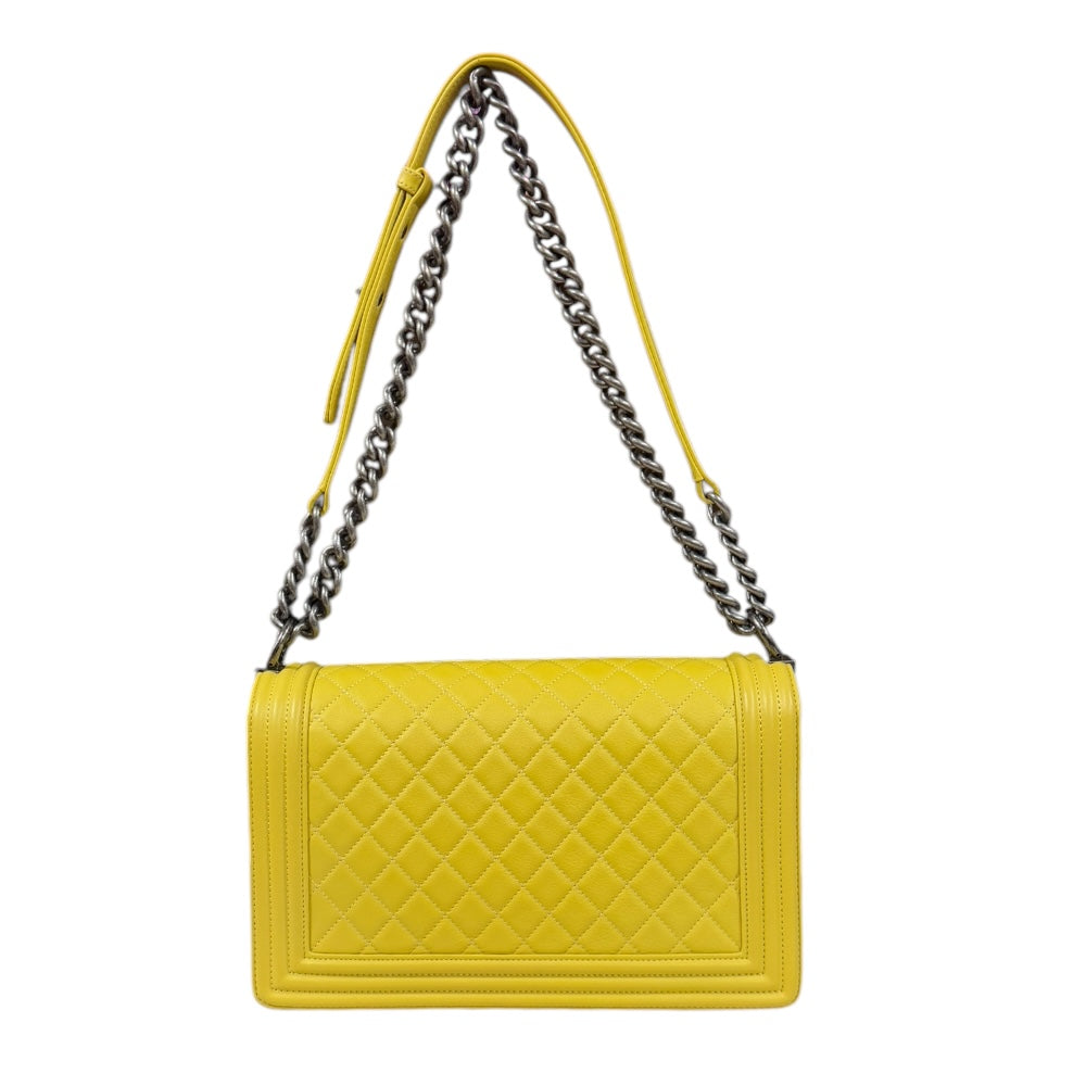 CHANEL シャネル ボーイシャネル ショルダーバッグ レザー イエロー