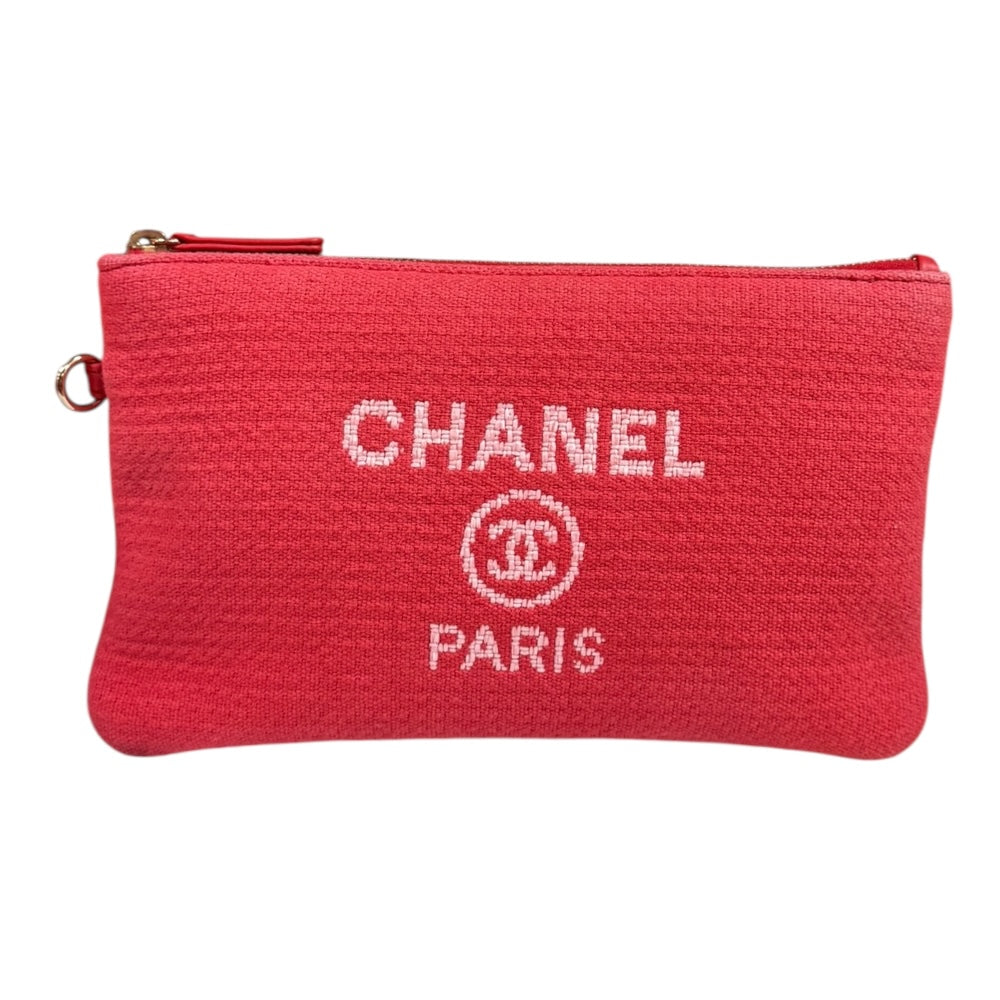 CHANEL シャネル MM ドーヴィル ショルダーバッグ キャンバス レッド