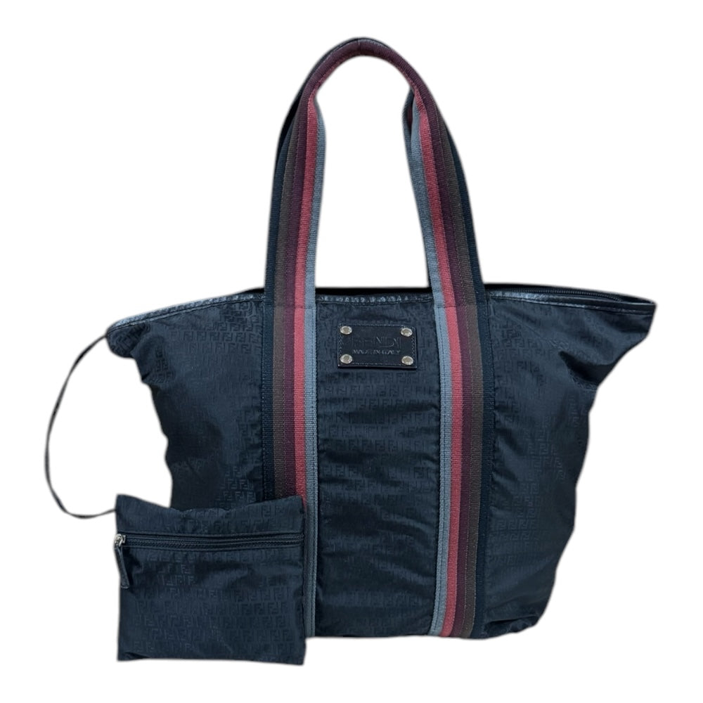 FENDI フェンディ ズッキーノ トートバッグ ナイロン ブラック ユニ 