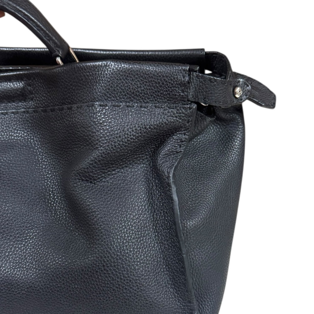 FENDI セレリア ピーカブー レギュラー ブラック×モウ ショルダーバッグ PEEKABOO フェンディ ピーカブー アイコニック ミディアム