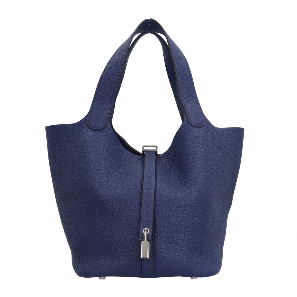 HERMES エルメス ピコタンロックMM ハンドバッグ トリヨン ブルー