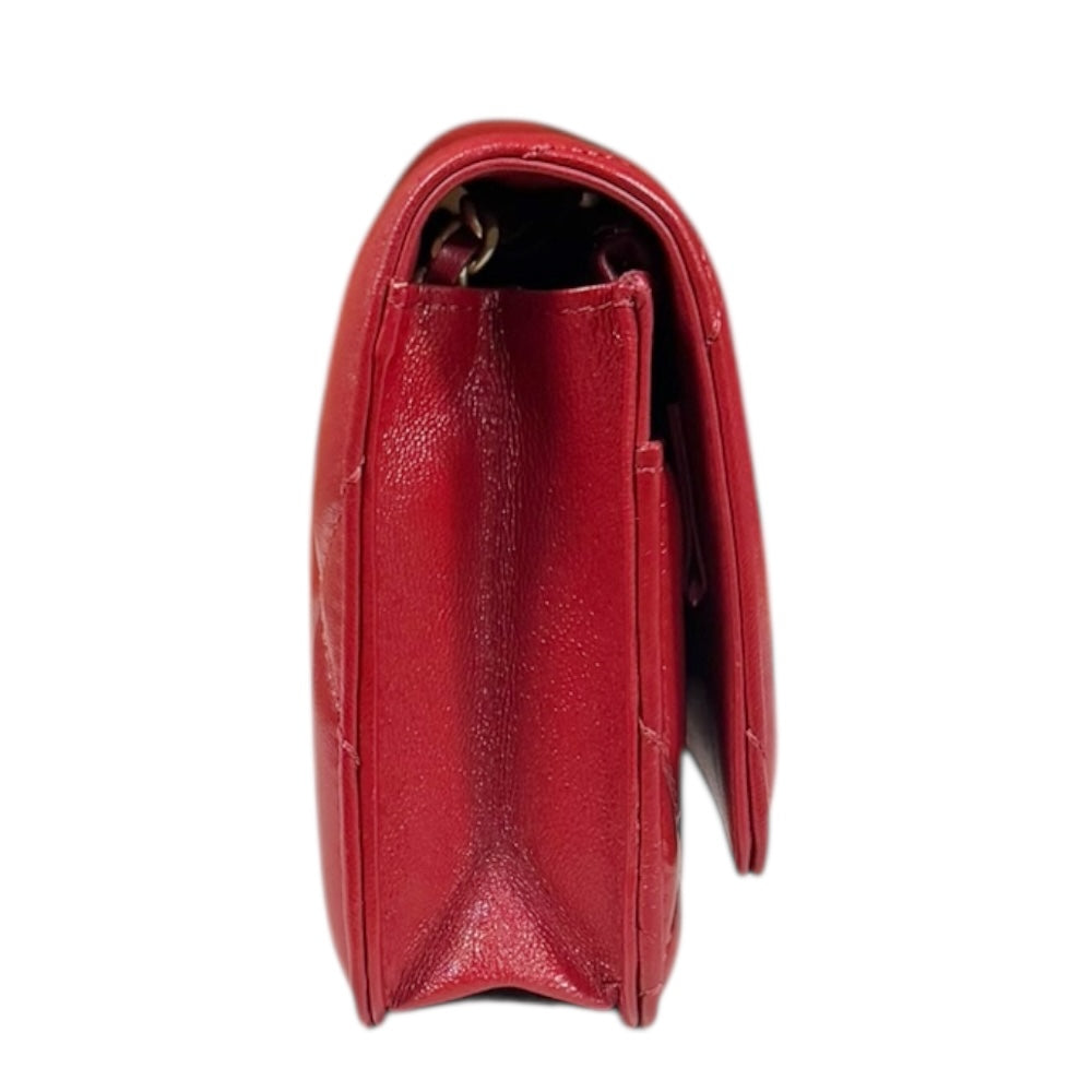 CHANEL シャネル マトラッセ ショルダーバッグ レザー レッド