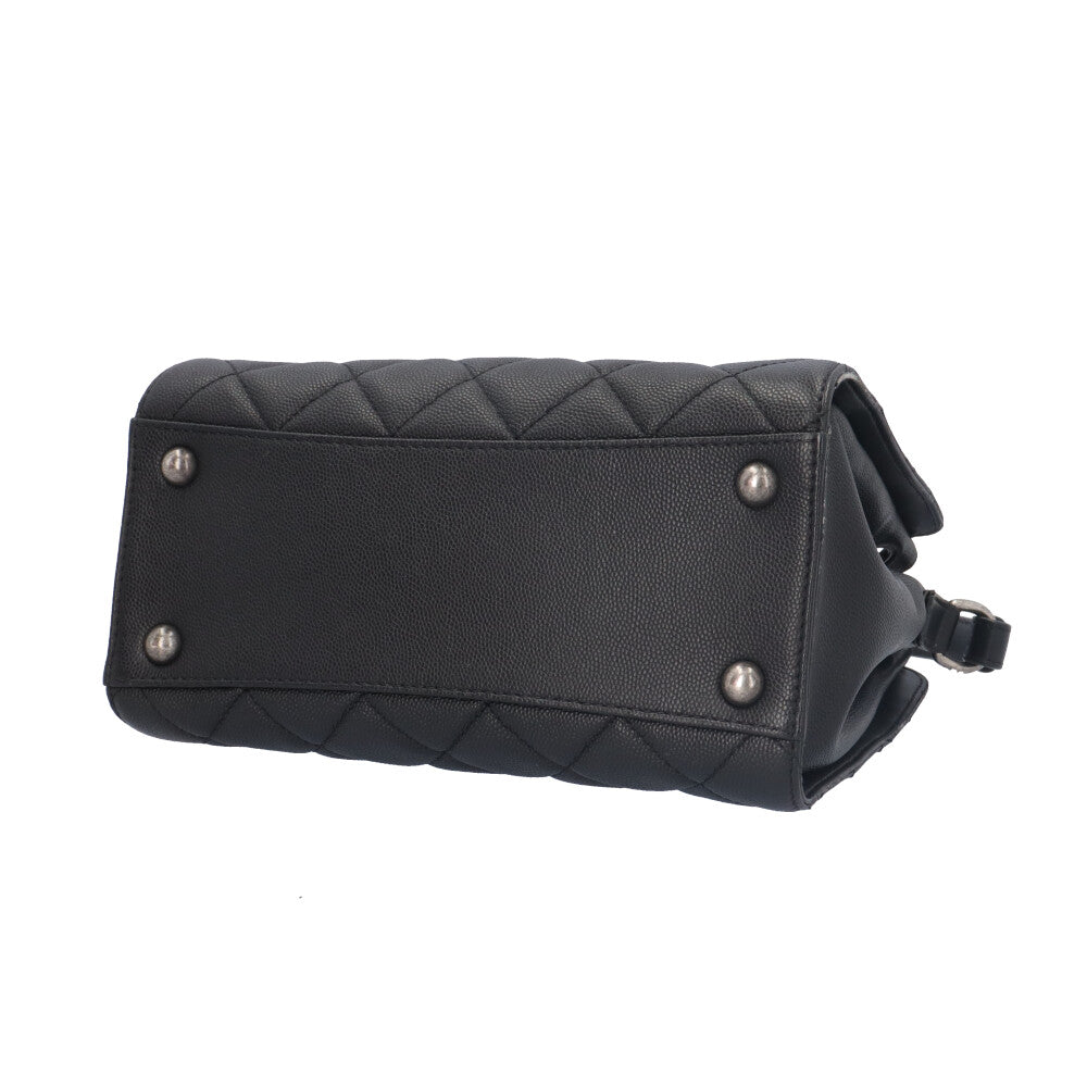 CHANEL シャネル CCバケット ショルダーバッグ レザー ブラック