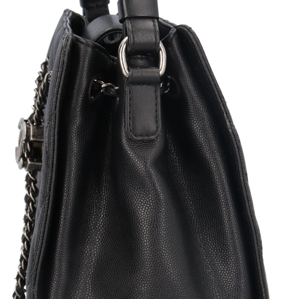 CHANEL シャネル CCバケット ショルダーバッグ レザー ブラック