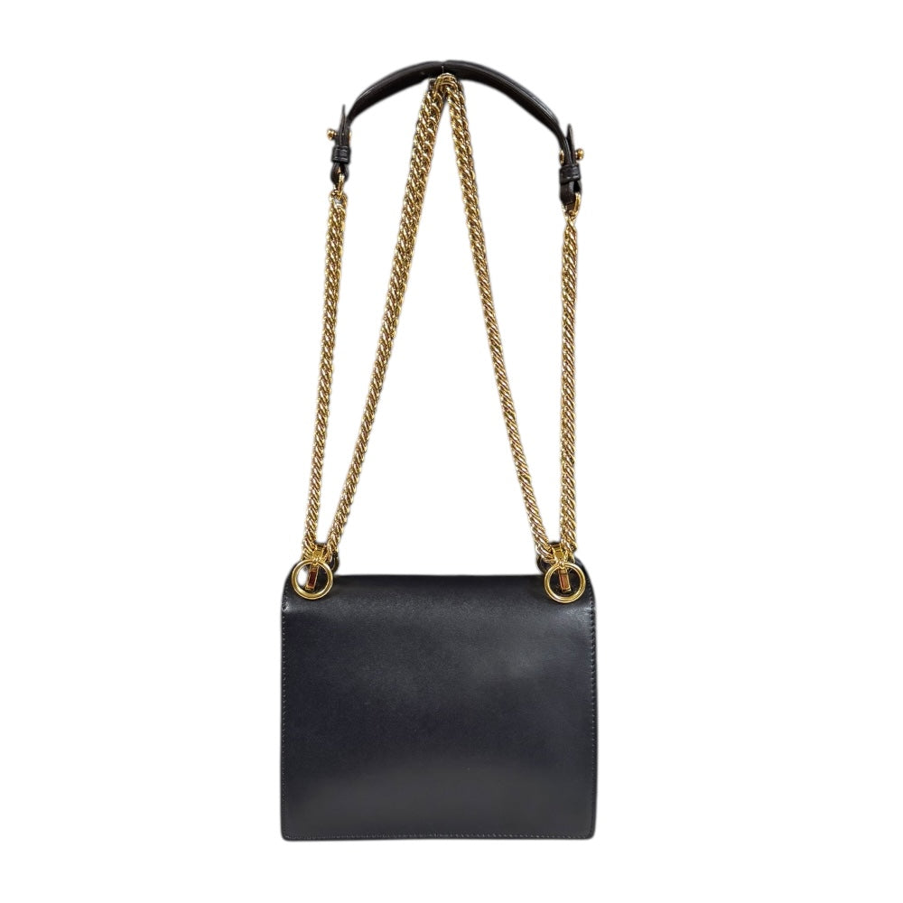 FENDI フェンディ ミニキャナイ ショルダーバッグ レザー ブラック