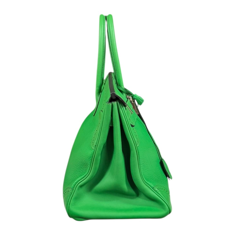 HERMES エルメス バーキン35 ギリーズ ハンドバッグ トゴ グリーン