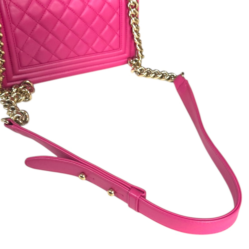CHANEL シャネル ボーイシャネル ショルダーバッグ レザー ピンク