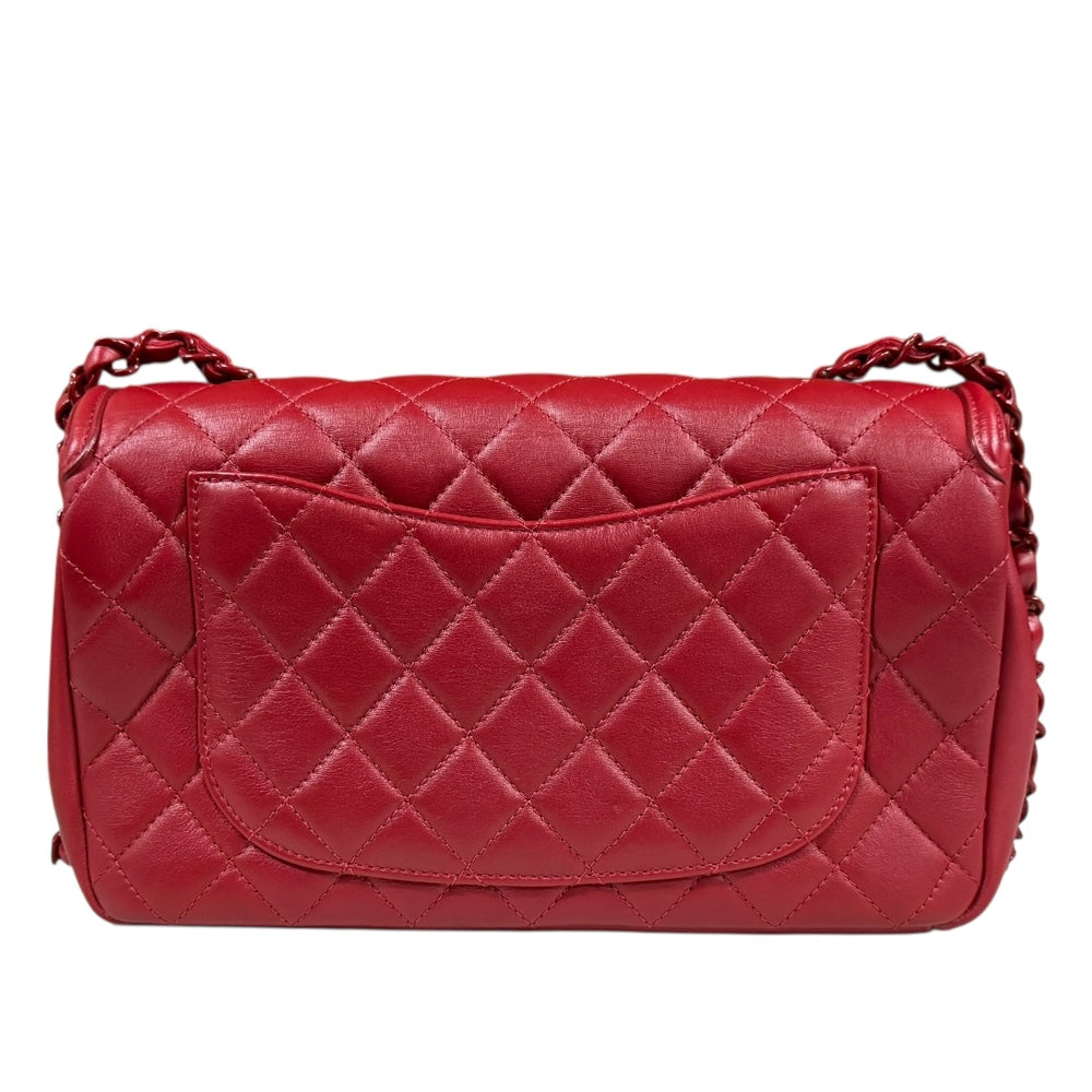 シャネル CCフィリグリー マトラッセ ショルダーバッグ レザー レッド レディース CHANEL  中古 R&Kリサイクルキング CHANEL シャネル CCフィリグリー マトラッセ ショルダーバッグ レザー