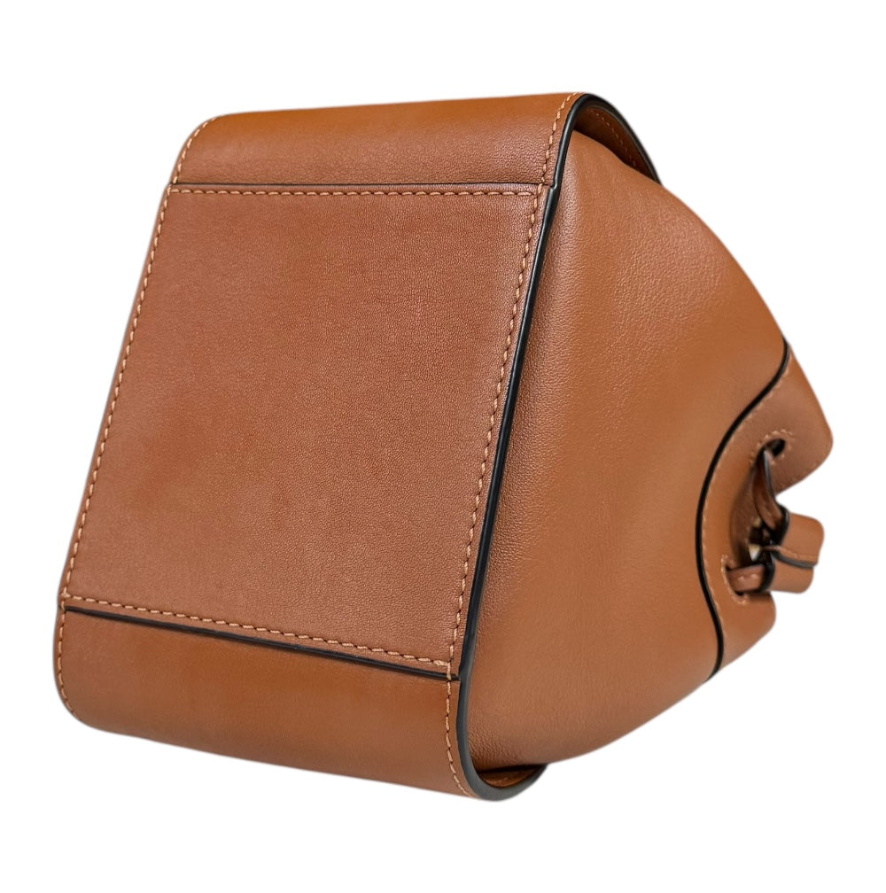 LOEWE Drawstring Hammock Mini Shoulder Bag Leather Brown Women's