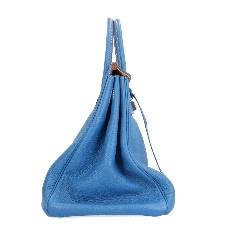 HERMES バーキン40 トリヨンクレマンス ブルータラサ クリーニング済み HERMES エルメス バーキン40 エクラ ハンドバッグ トリヨンクレマンス