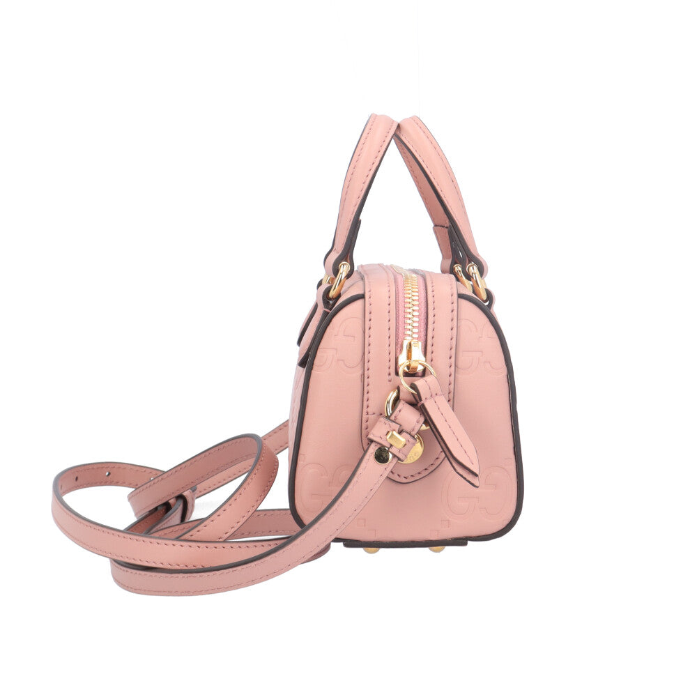 GUCCI グッチ GGスーパーミニバッグ ショルダーバッグ レザー ピンク