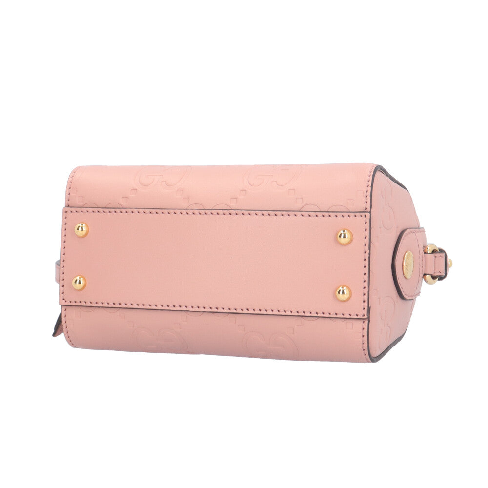 GUCCI グッチ GGスーパーミニバッグ ショルダーバッグ レザー ピンク