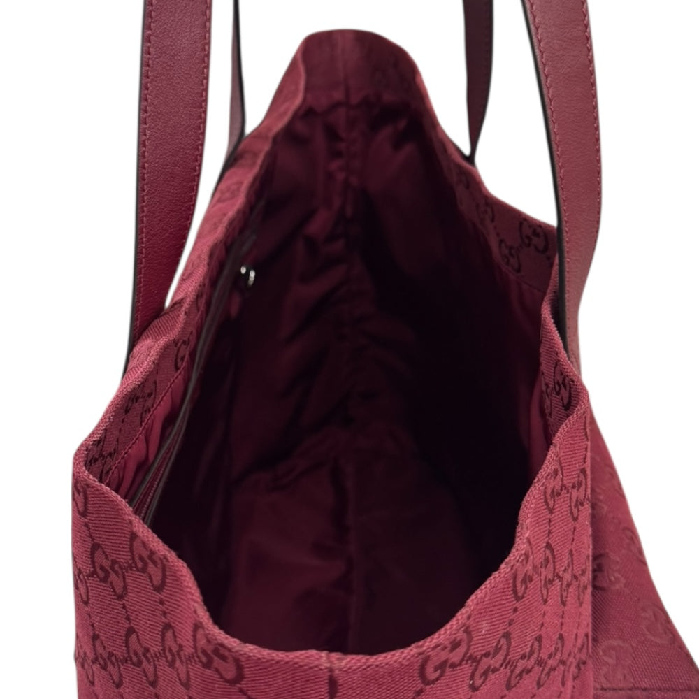 GUCCI グッチ トートバッグ GGキャンバス レッド レディース 中古
