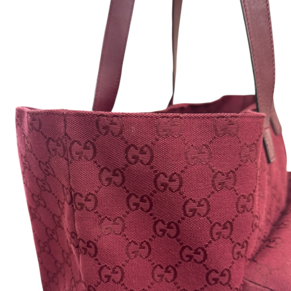 GUCCI グッチ トートバッグ GGキャンバス レッド レディース 中古