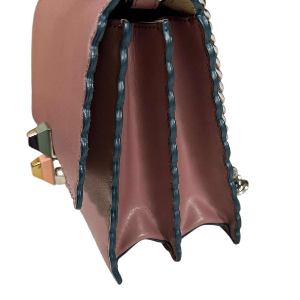 FENDI フェンディ キャナイ ミニ ショルダーバッグ レザー ピンク