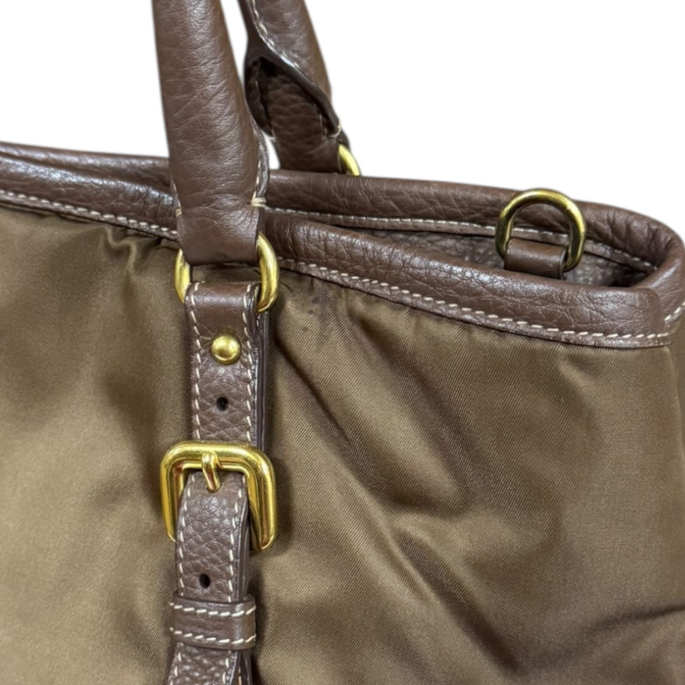 PRADA プラダ ショルダーバッグ ナイロン ブラウン レディース 中古