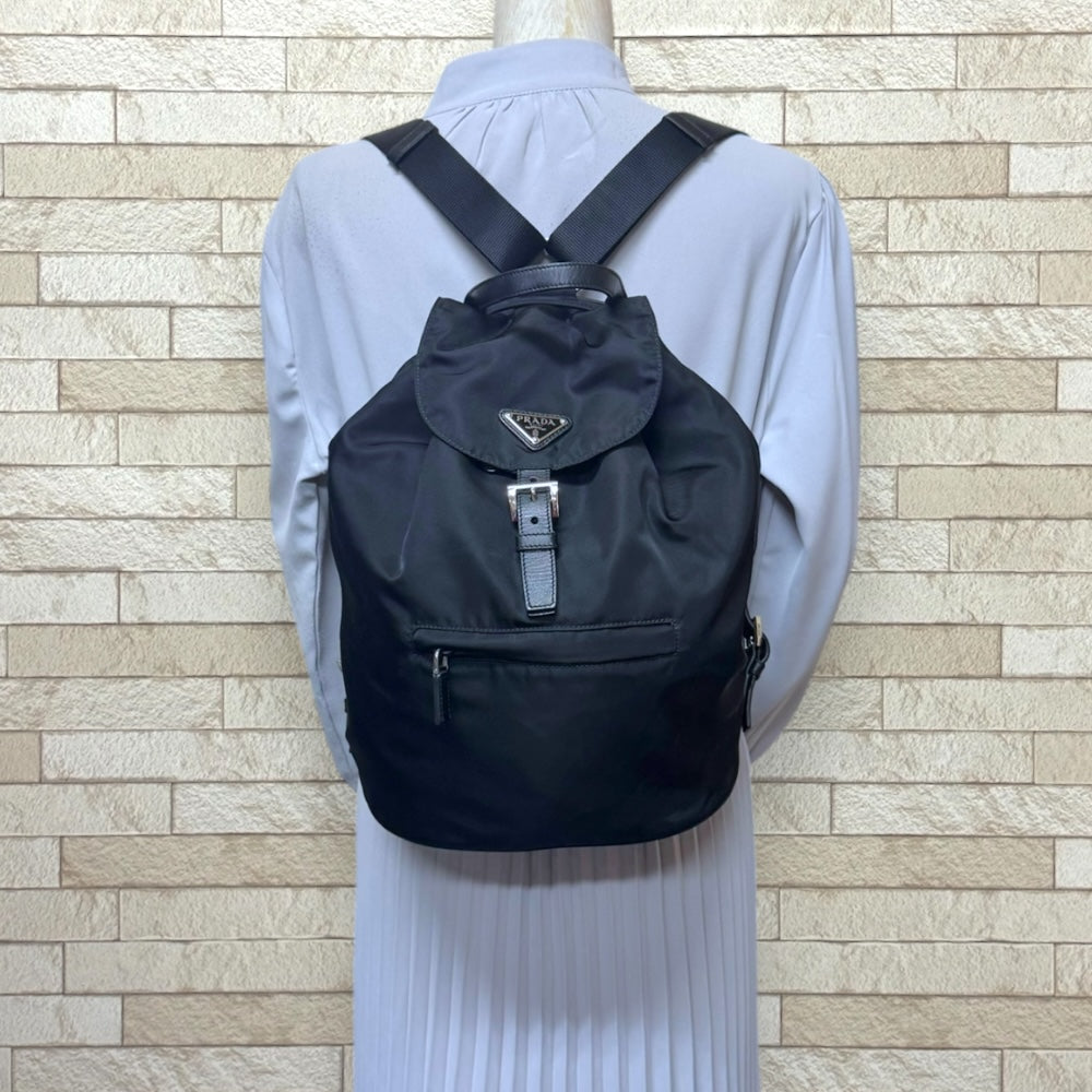 PRADA ブラックリュック PRADA プラダ リュック・デイパック ナイロンキャンパス ユニ