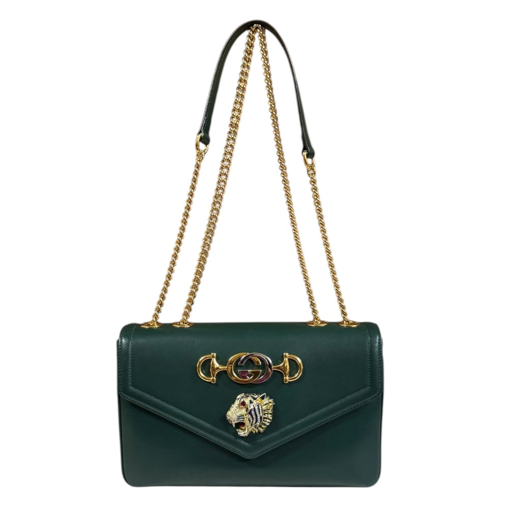 GUCCI ラジャショルダーバッグ GUCCI グッチ ラジャ ショルダーバッグ レザー グリーン レディース