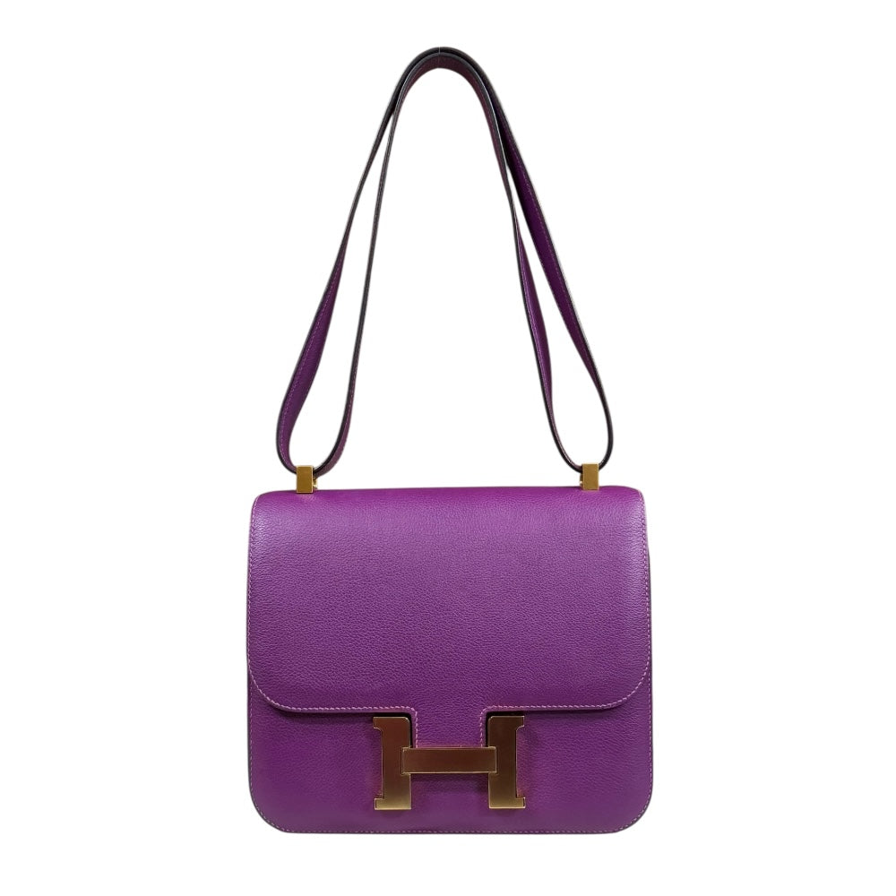 HERMES Constance III 24 Shoulder Bag Ever Color Purple Women's