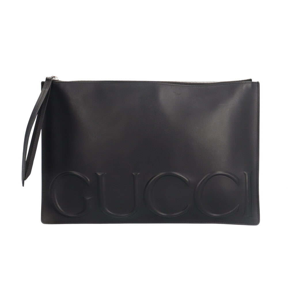 GUCCI バック　ブラック GUCCI グッチ グッチXL クラッチバッグ レザー ブラック メンズ