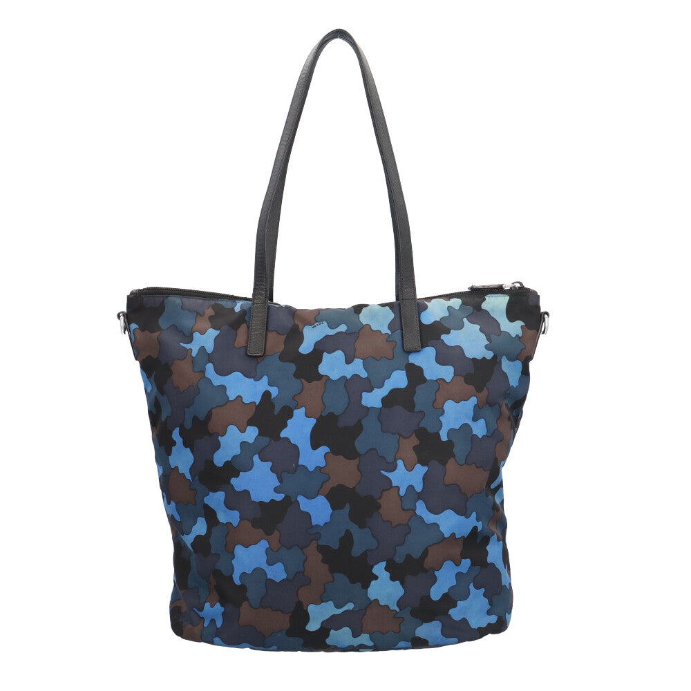 【美品】PRADA ショルダーバッグ カモフラ ネイビー PRADA プラダ カモフラ ショルダーバッグ ナイロン ブルー メンズ 中古