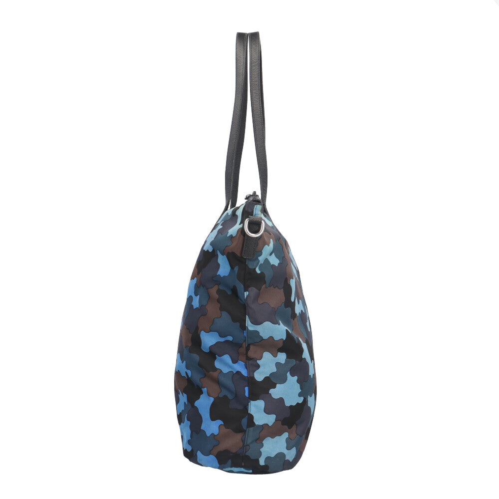 PRADA プラダ カモフラ ショルダーバッグ ナイロン ブルー メンズ 中古