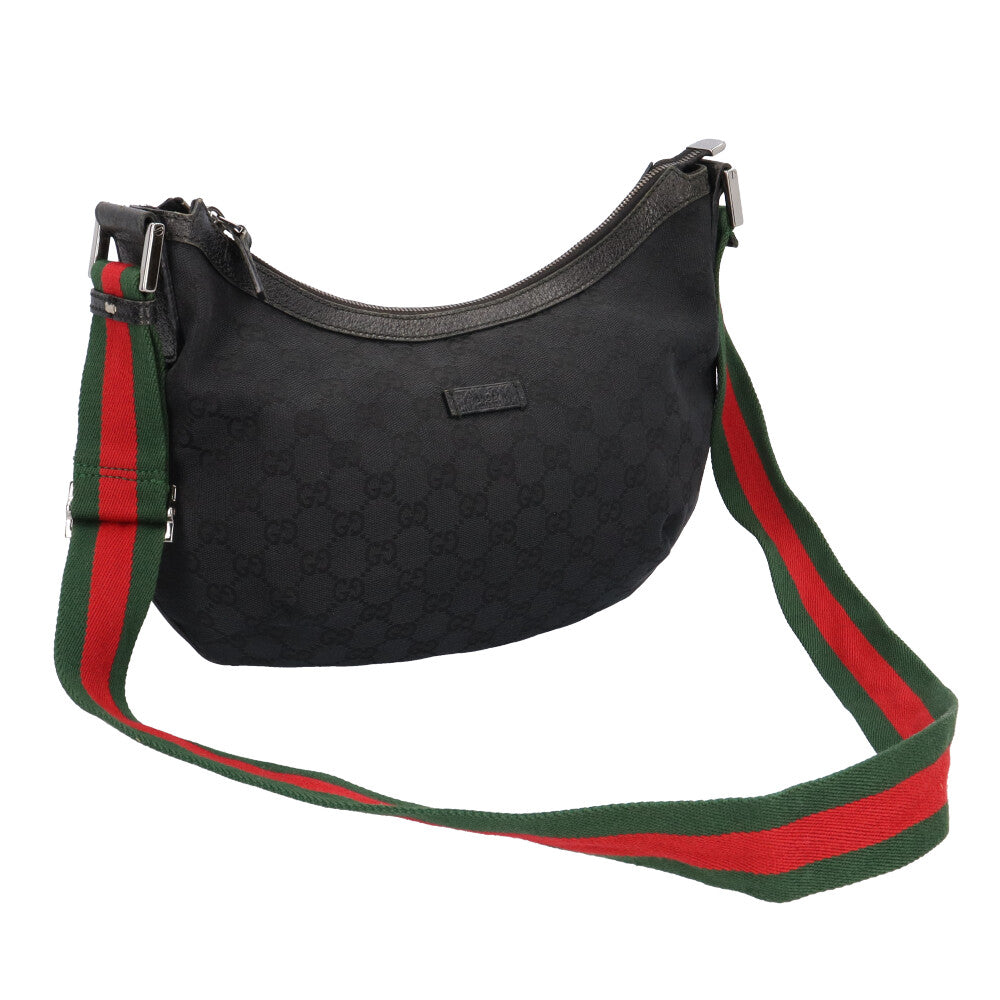 GUCCI グッチ シェリーライン ショルダーバッグ GGキャンバス ブラック 