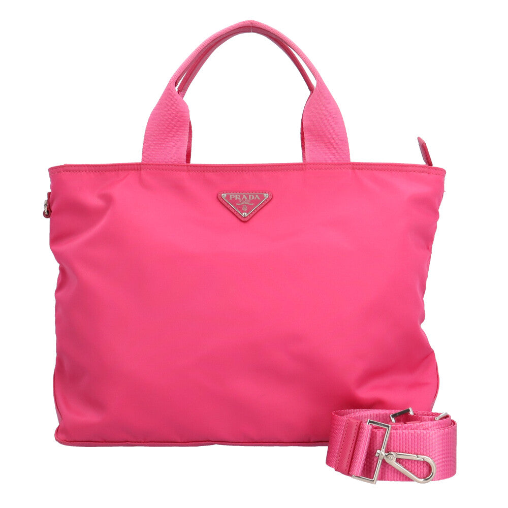 PRADA プラダ ショルダーバッグ ナイロン ピンク レディース 中古