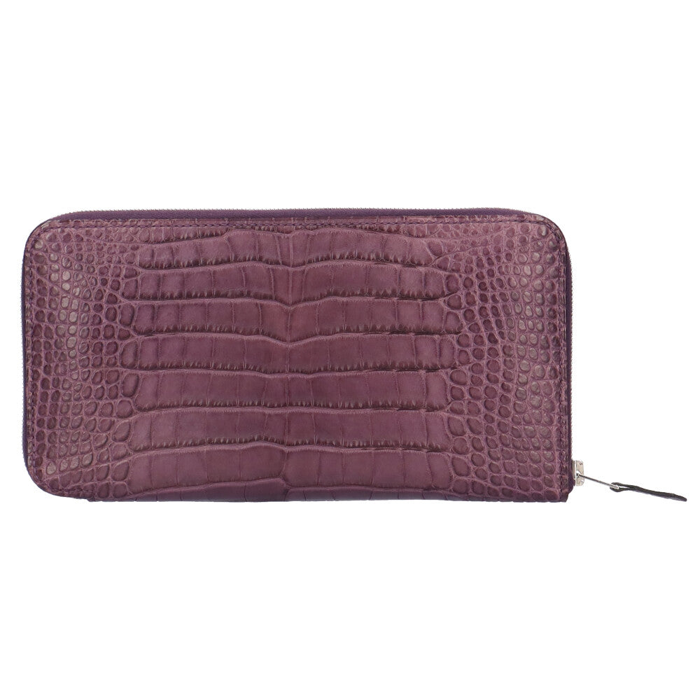 Hermes Azap Long Wallet Alligator Leather Women's Used [36 Months