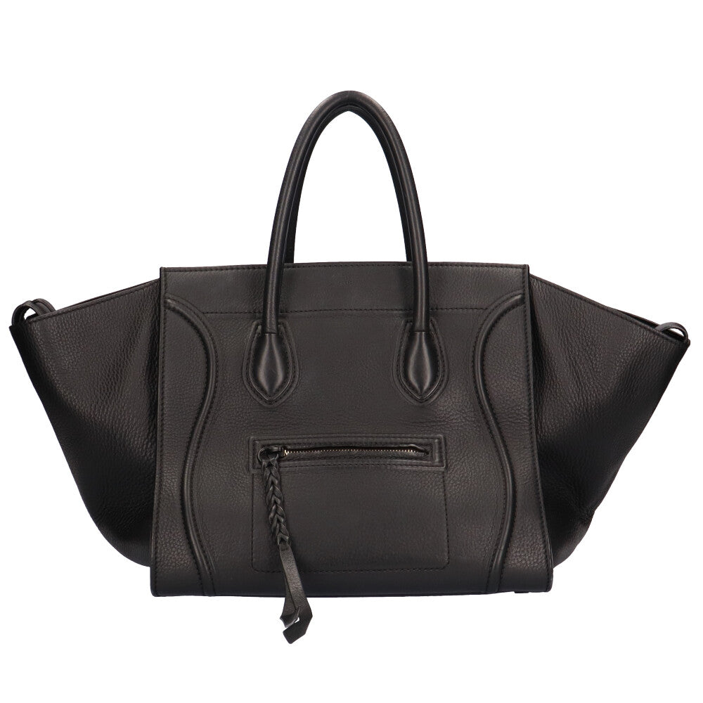 CELINE Luggage Phantom Handbag Leather Black Women's Used – 【公式