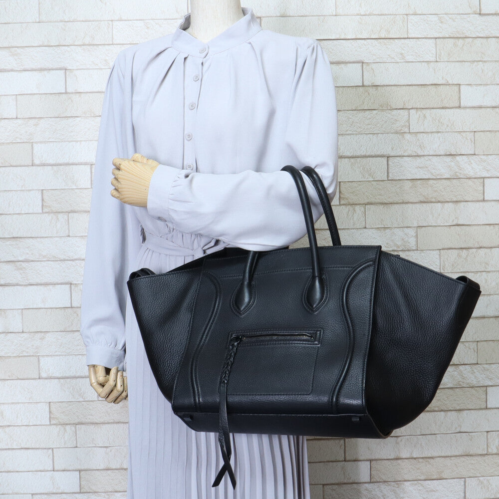 セリーヌ CELINE ラゲージファントム ハンドバッグ レザー ブラック