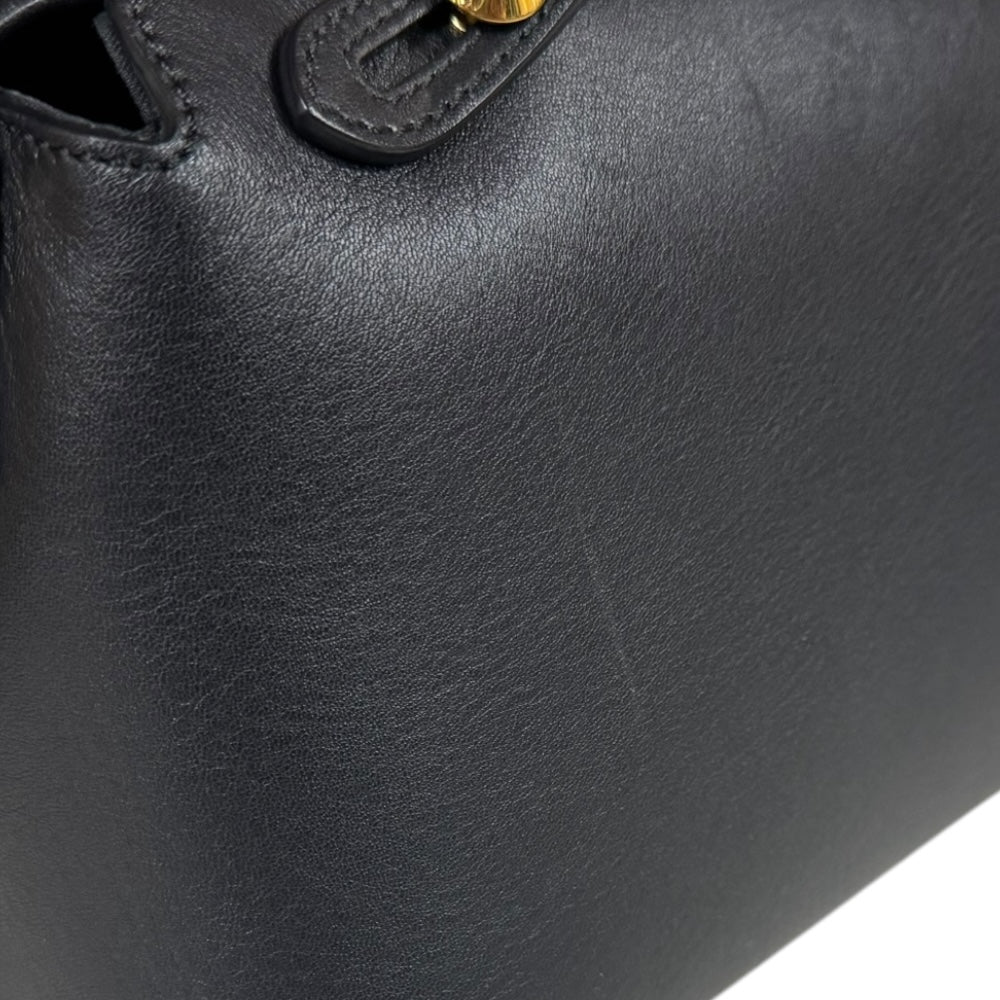 FENDI Monster By the Way Medium Shoulder Bag Leather Black Women's