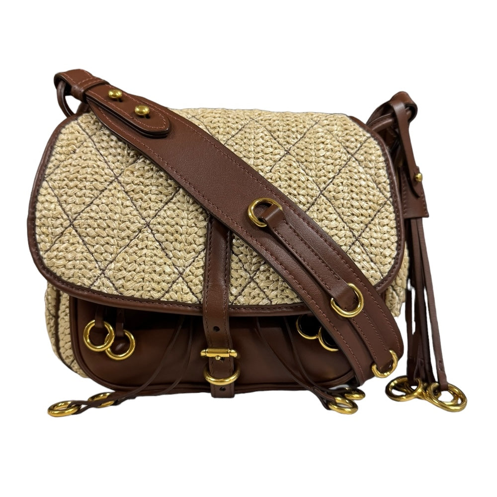 PRADA プラダ ショルダーバッグ レザー ベージュ レディース 中古 
