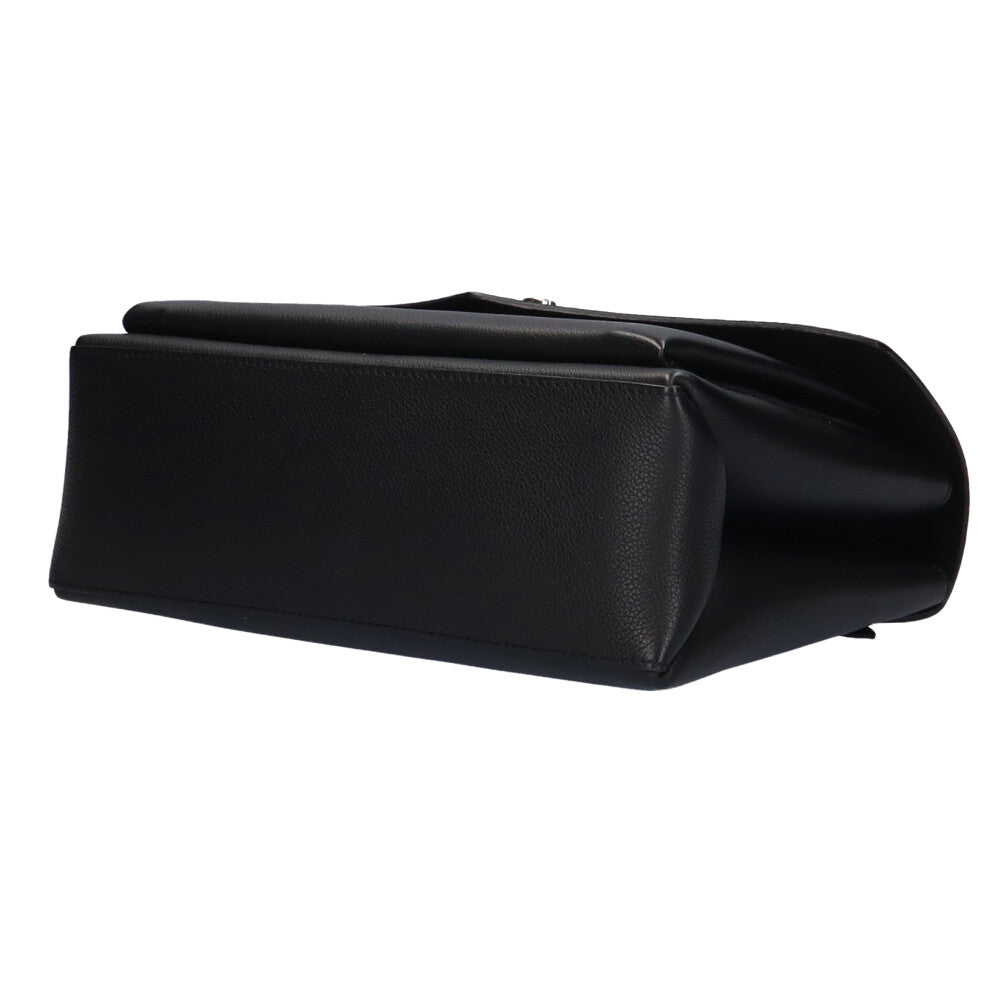 Louis Vuitton My Lock Me Satchel Handbag Grained Calf Leather Noir