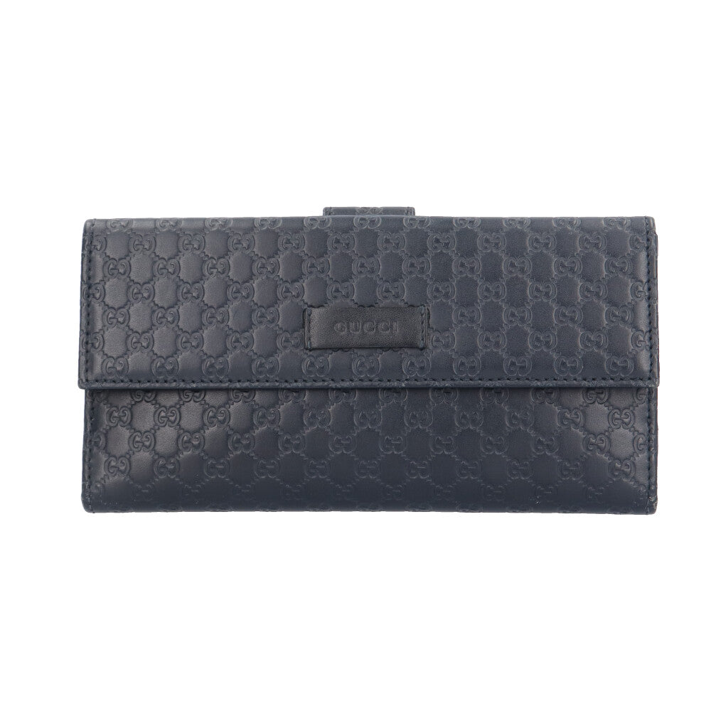 GUCCI グッチ マイクログッチシマ 長財布 レザー ユニセックス 中古 