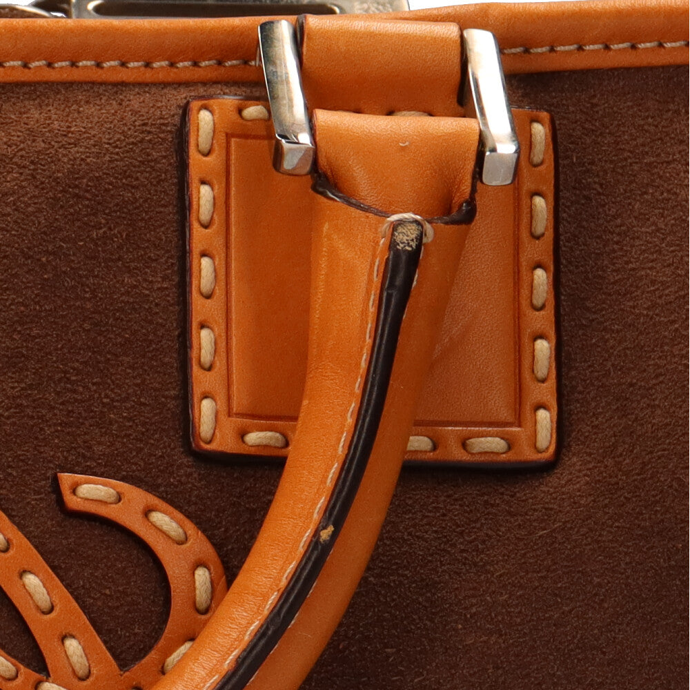 ロエベ LOEWE アマソナ28限定ライン ハンドバッグ スウェード ブラウン
