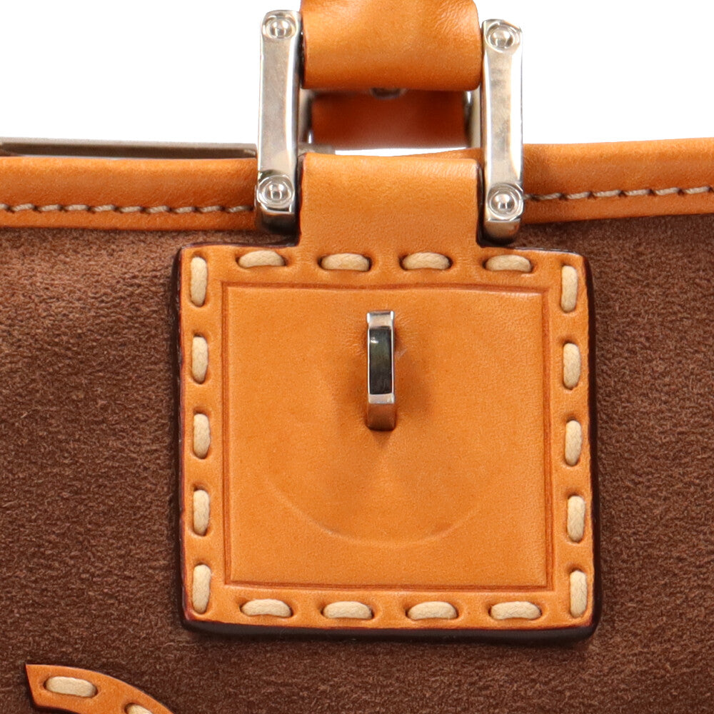 ロエベ LOEWE アマソナ28限定ライン ハンドバッグ スウェード ブラウン