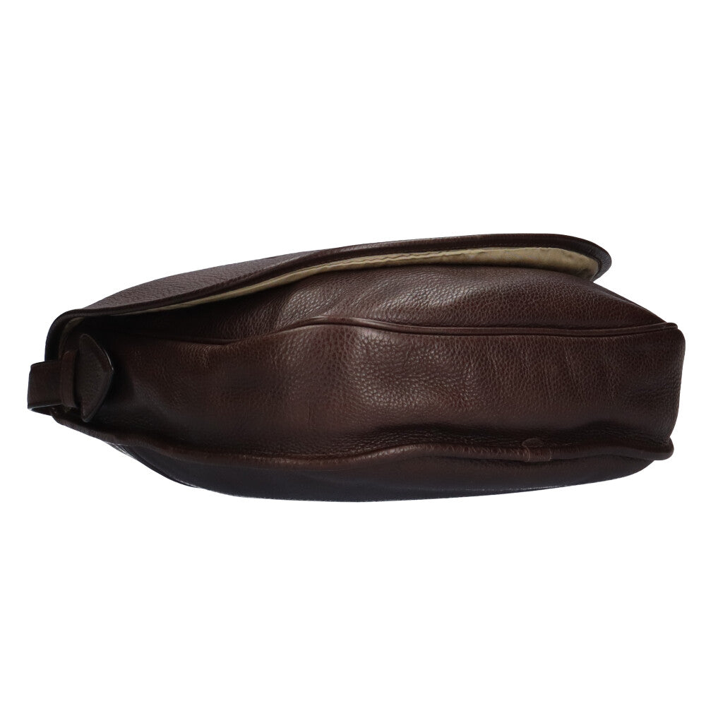 ロエベ LOEWE ヘリテージ ショルダーバッグ レザー ブラウン