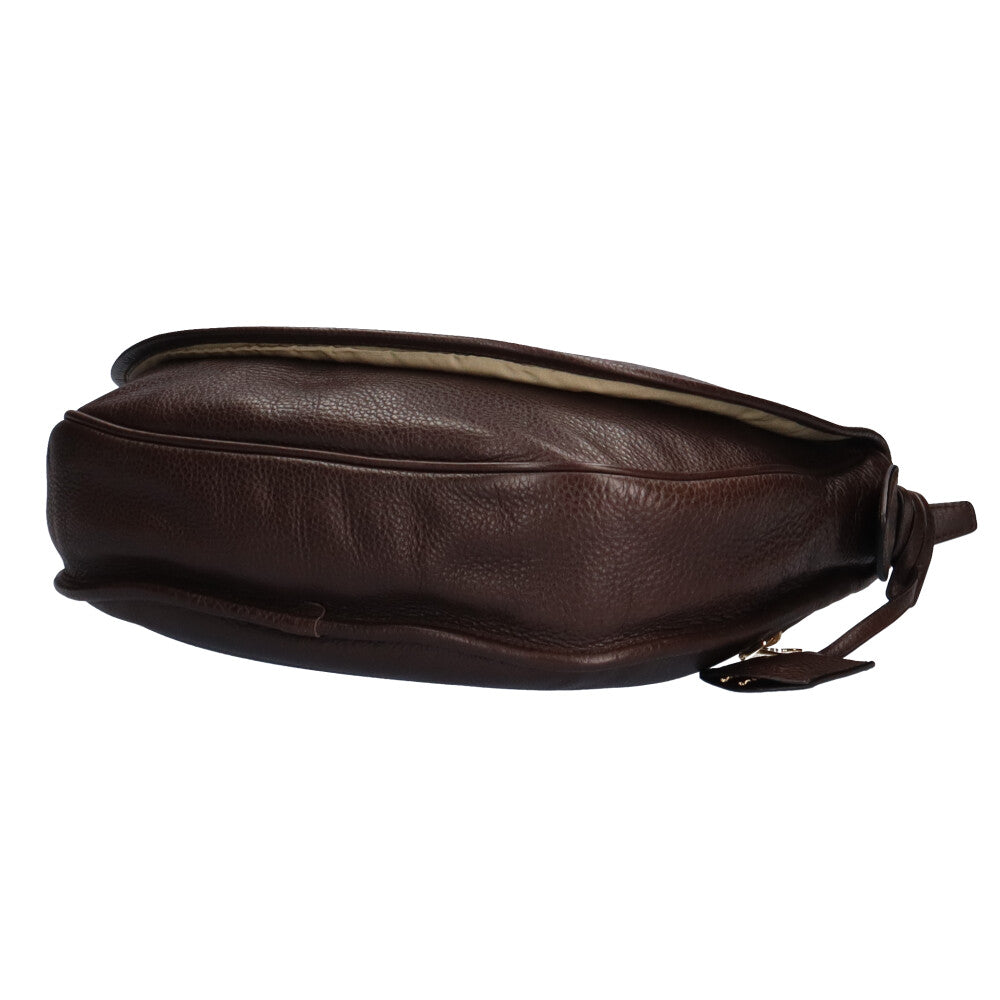 ロエベ LOEWE ヘリテージ ショルダーバッグ レザー ブラウン