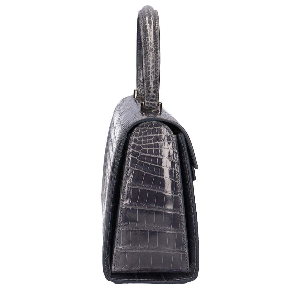 クワンペン KWANPEN ハンドバッグ クロコダイル ブルー レディース