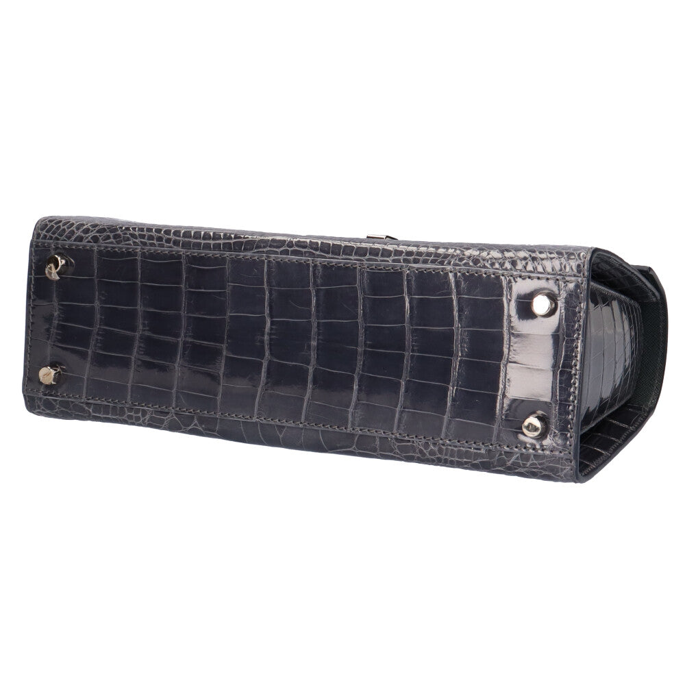 クワンペン KWANPEN ハンドバッグ クロコダイル ブルー レディース