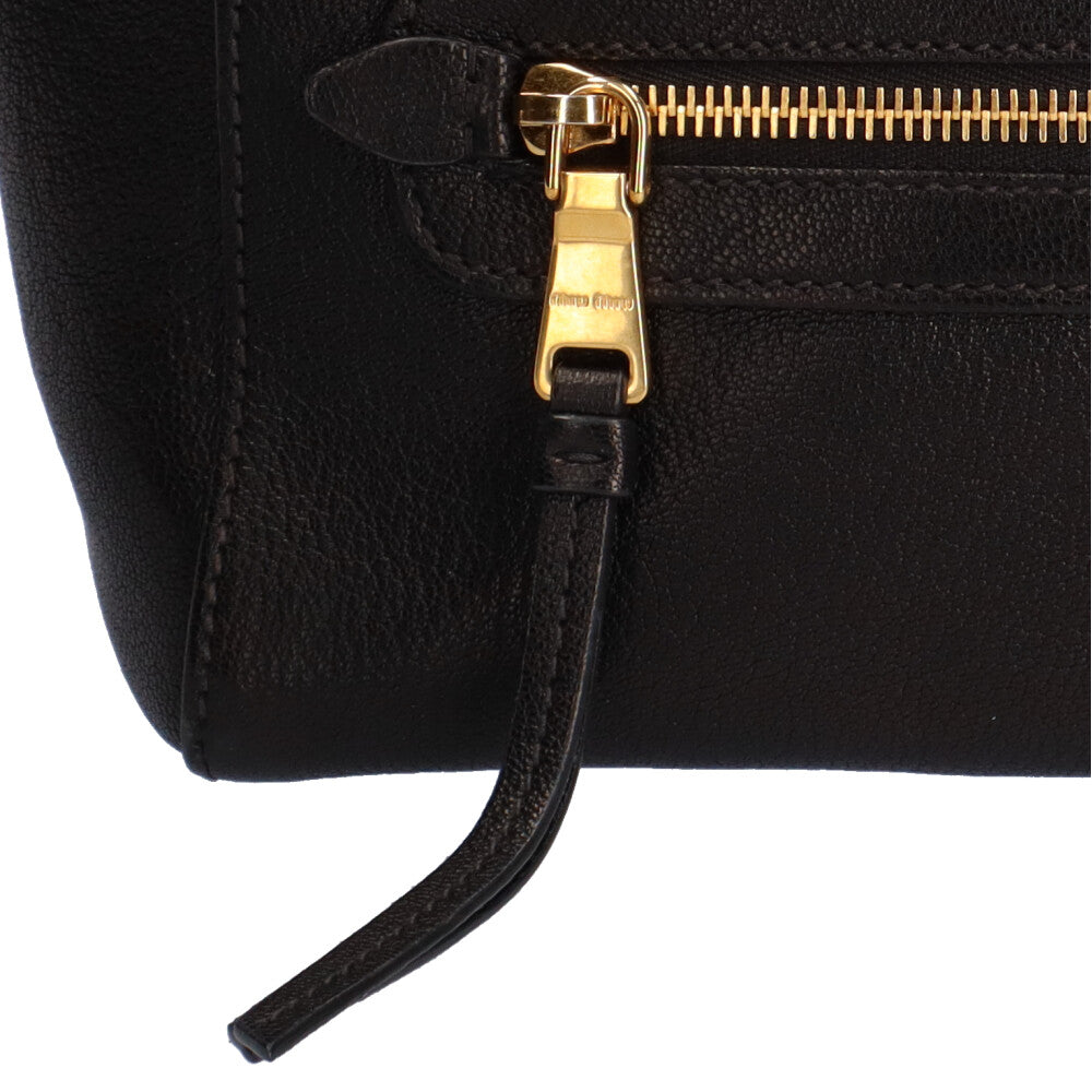 ミュウミュウ MIUMIU ショルダーバッグ レザー ブラック