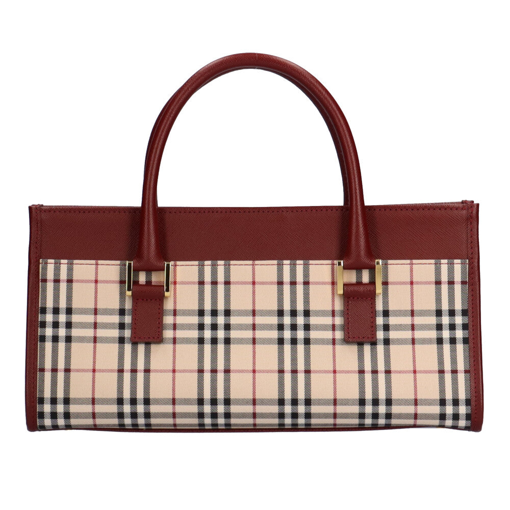 アルビ　BURBERRY バーバリーノバチェック ハンドバッグ キャンバス バーバリー BURBERRY ノバチェック ハンドバッグ キャンバス ベージュ