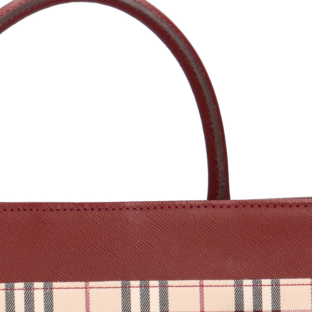 バーバリー BURBERRY ノバチェック ハンドバッグ キャンバス ベージュ