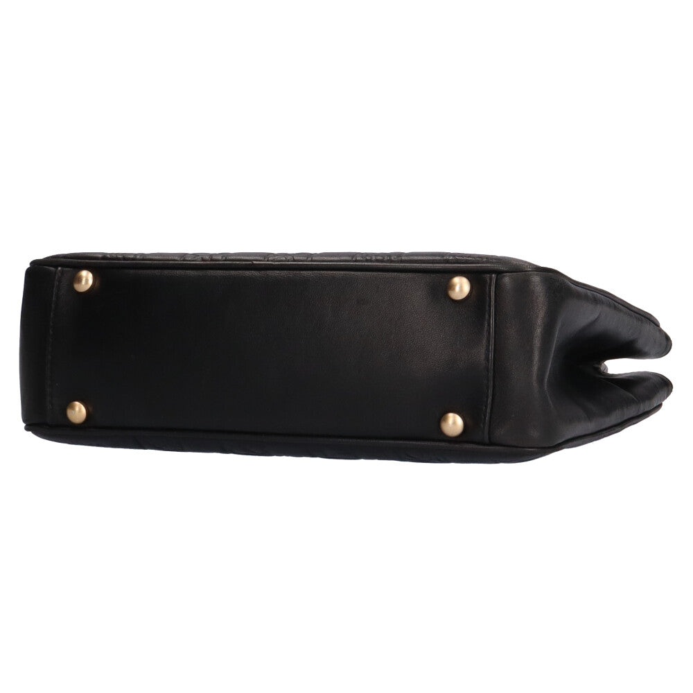 シャネル CHANEL チョコバー トートバッグ ラムスキン ブラック